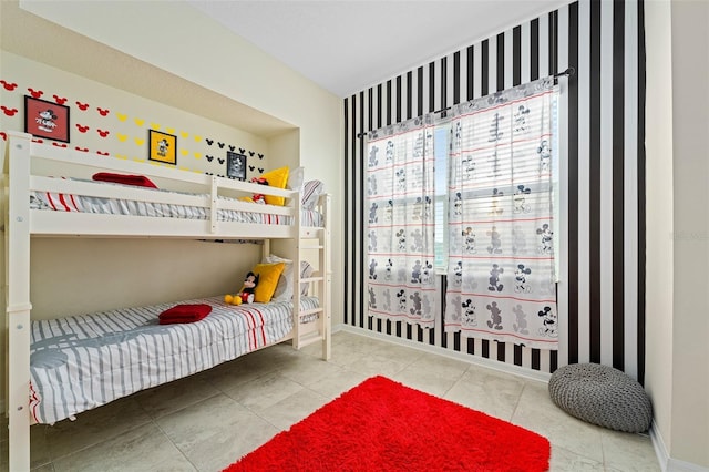 bedroom with tile patterned flooring