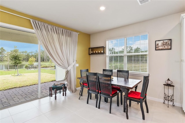 view of tiled dining space