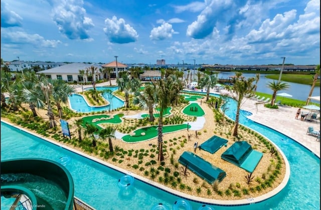 exterior space featuring a water view