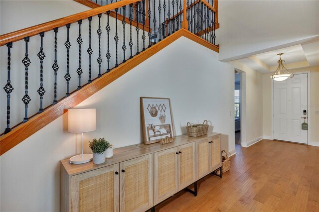 entrance foyer with wood-type flooring