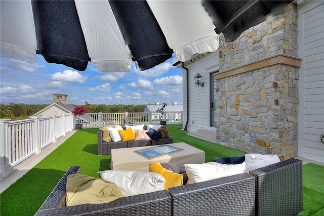 view of patio with an outdoor hangout area