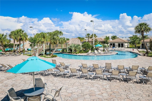 view of pool with a patio area