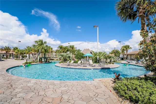 view of pool with a patio area