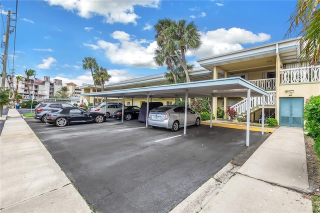 view of car parking featuring a carport