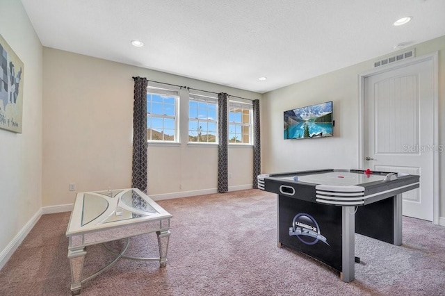 game room featuring carpet flooring