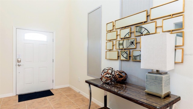 view of tiled foyer entrance