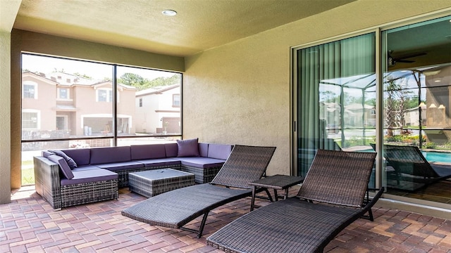 view of patio with an outdoor living space