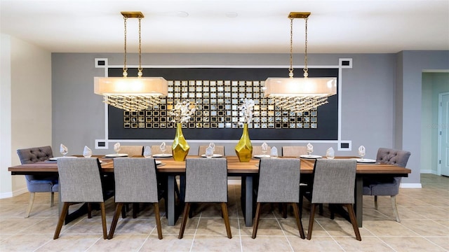 view of tiled dining area