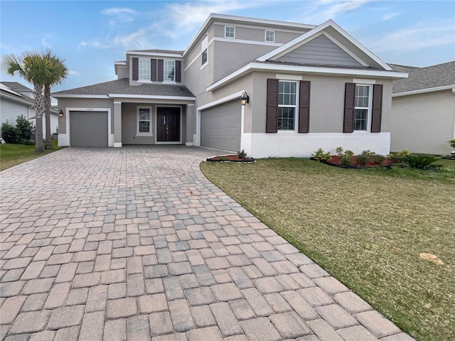 view of front property with a front lawn