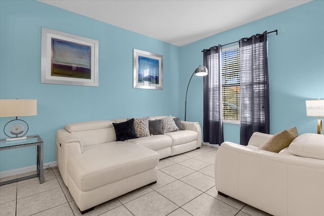 view of tiled living room