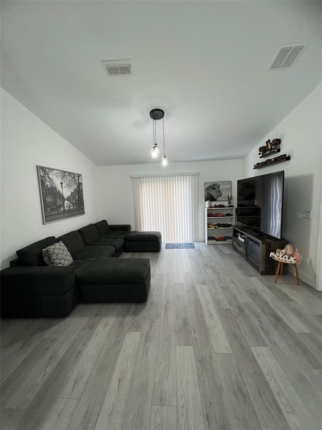 living room featuring light hardwood / wood-style floors