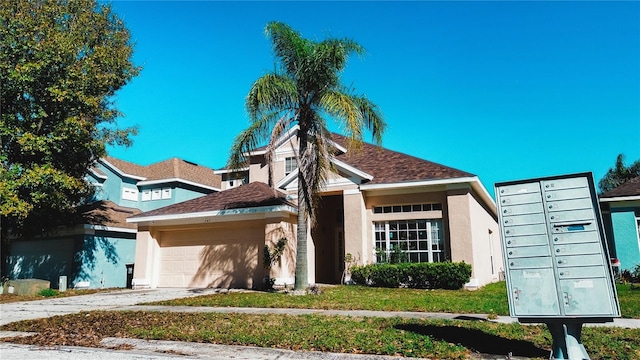 view of front of house with a garage