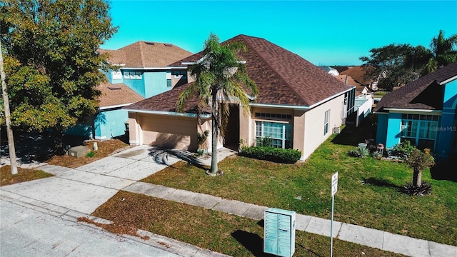 view of front of home with a front yard