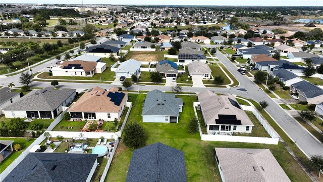 drone / aerial view with a residential view