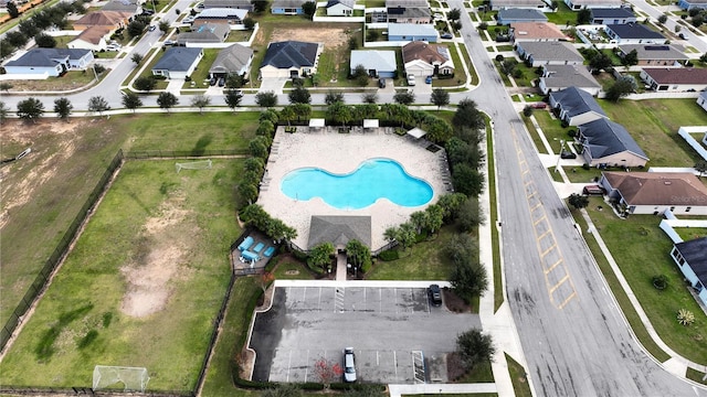 drone / aerial view with a residential view