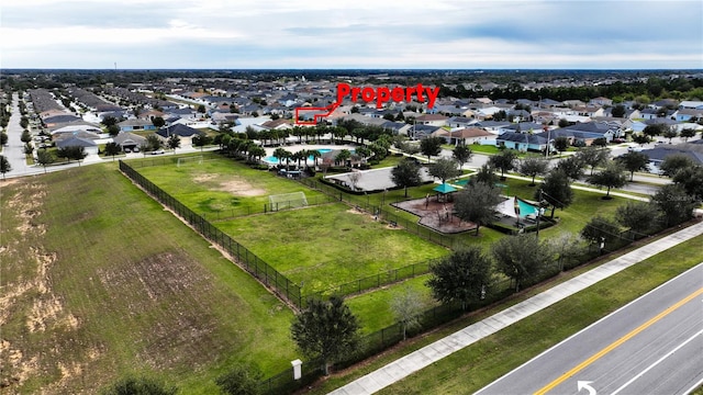 aerial view featuring a residential view