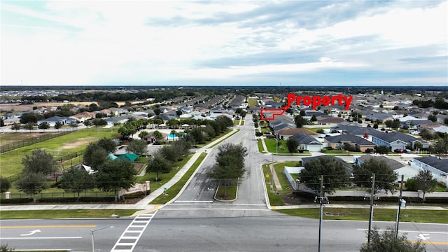 bird's eye view with a residential view