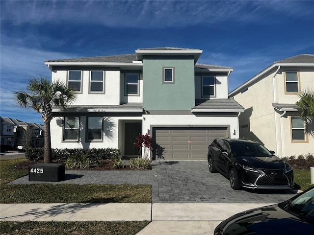 view of property with a garage