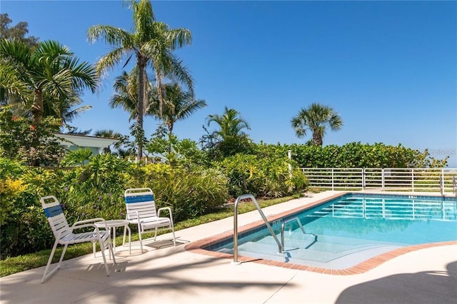 view of pool featuring a patio