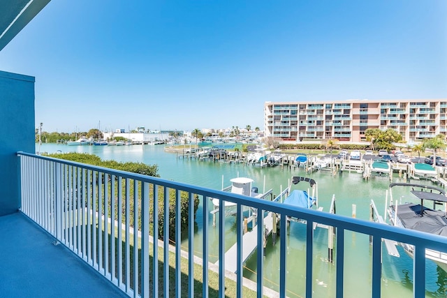 balcony with a water view