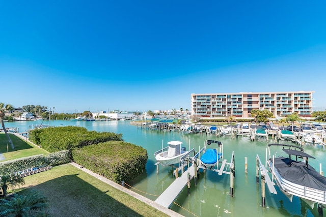 water view with a dock