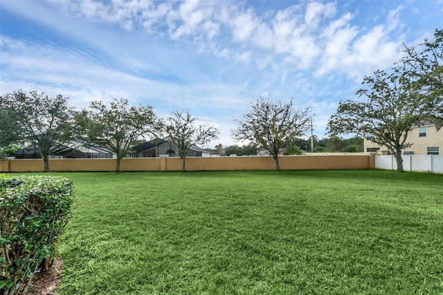 view of yard with fence