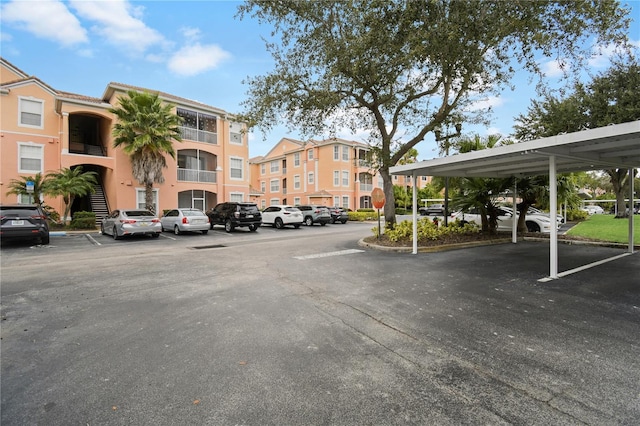 view of car parking featuring a carport