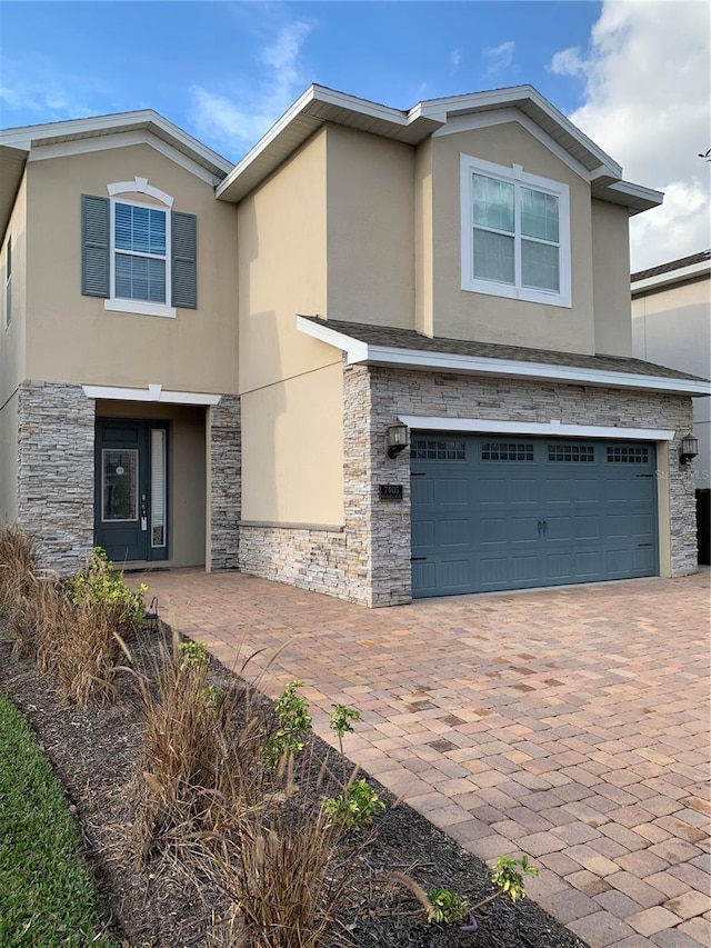 view of front facade with a garage