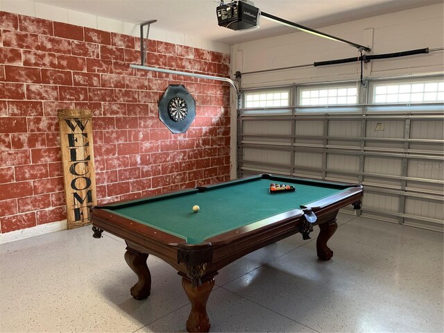 game room with pool table