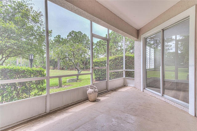 view of unfurnished sunroom