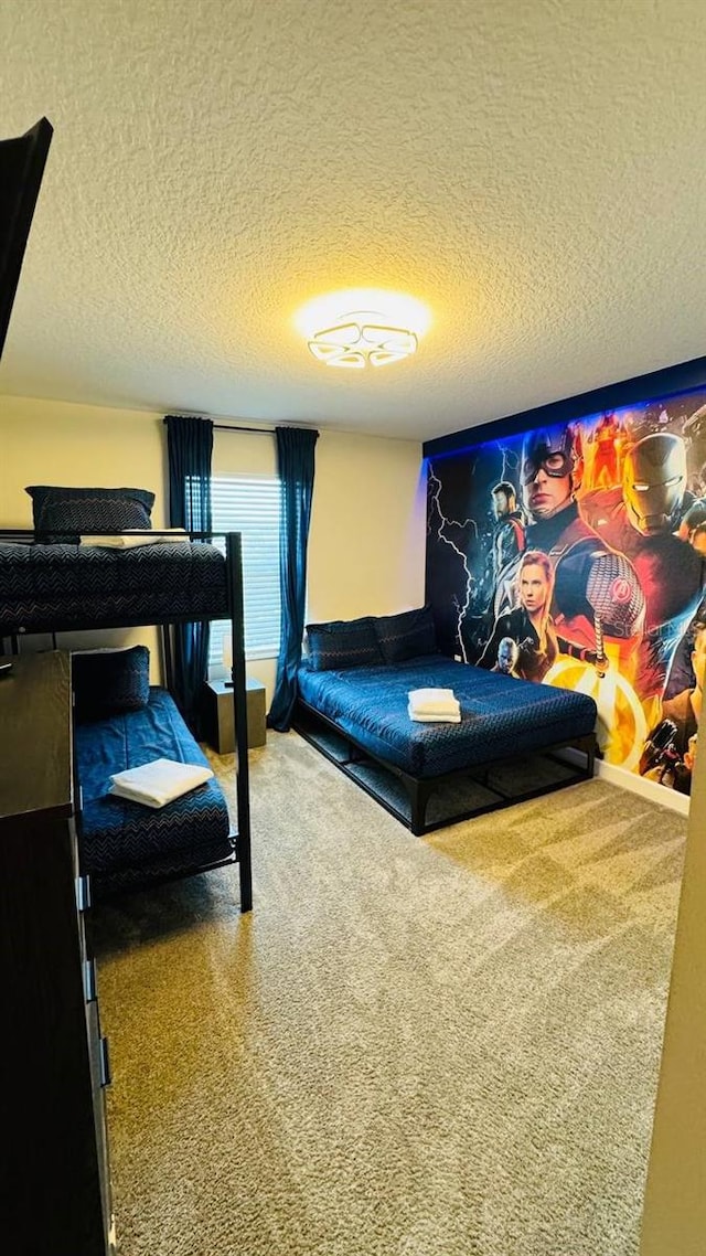 bedroom with a textured ceiling