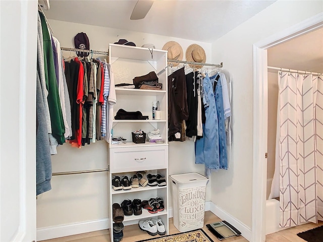 view of walk in closet