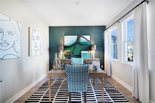 sitting room featuring hardwood / wood-style flooring