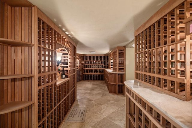 wine room featuring light tile floors