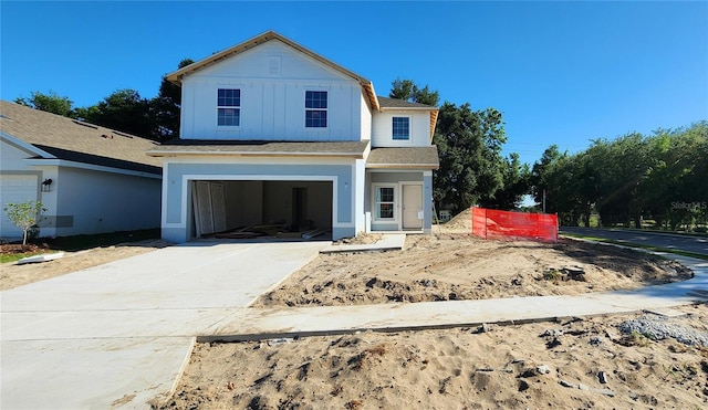 view of property featuring a garage