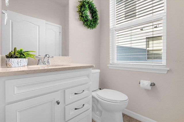 bathroom with toilet and vanity