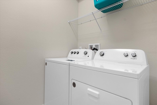 washroom with independent washer and dryer and hookup for a washing machine