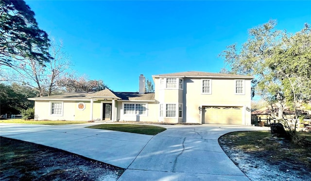 view of front of house with a garage