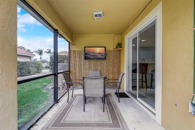 view of sunroom