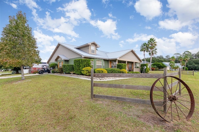 exterior space featuring a front lawn