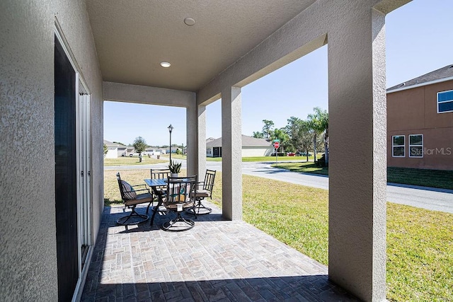 view of patio with a porch