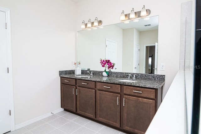 bathroom featuring tile patterned flooring and vanity