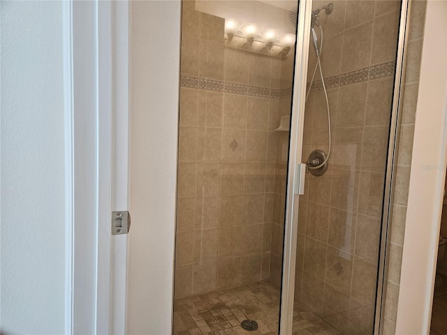 bathroom featuring walk in shower