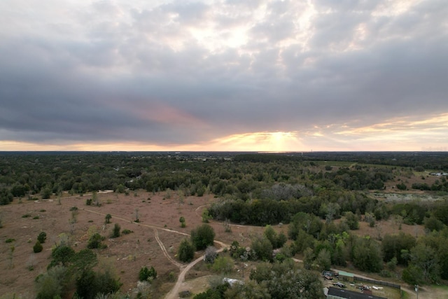 view of aerial view at dusk