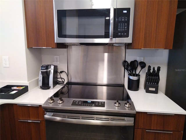 kitchen with appliances with stainless steel finishes