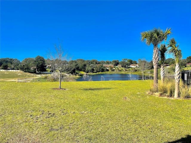 view of yard featuring a water view