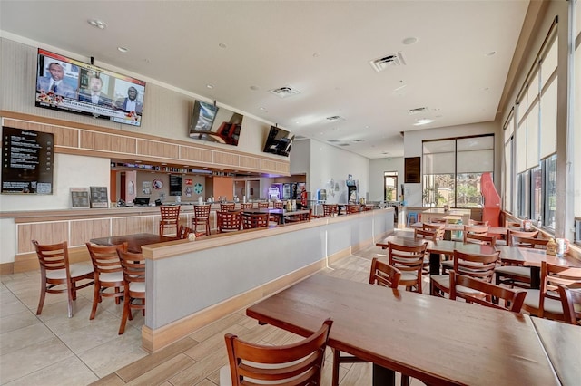 view of tiled dining area