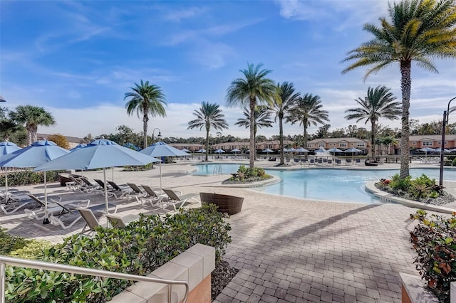 view of pool with a patio area