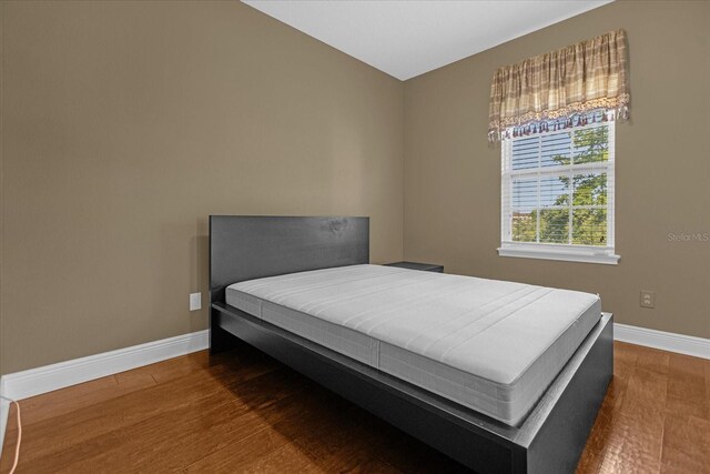 bedroom featuring dark wood-type flooring