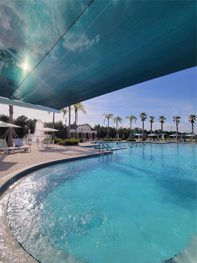 view of pool featuring a patio area